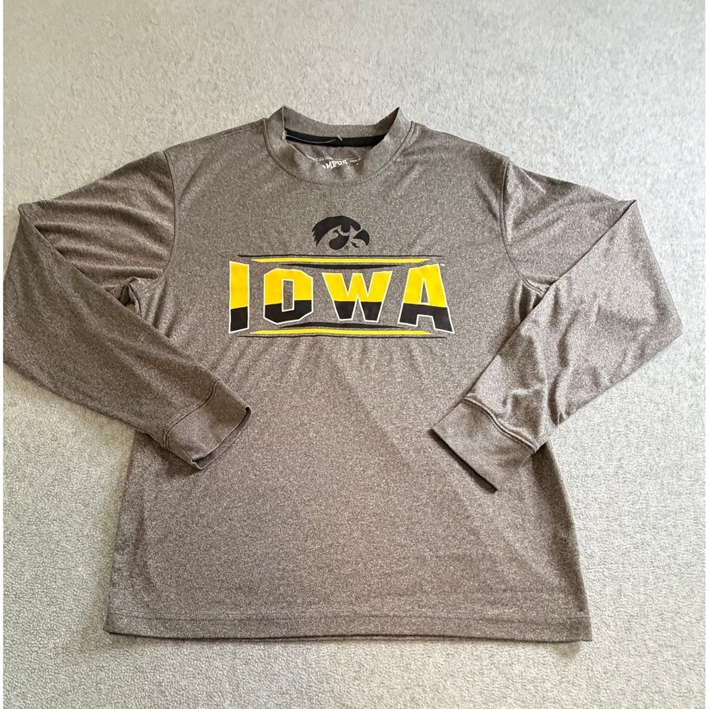 Campus Heritage Iowa Hawkeyes Youth L Gray Graphic Long Sleeve Tee L